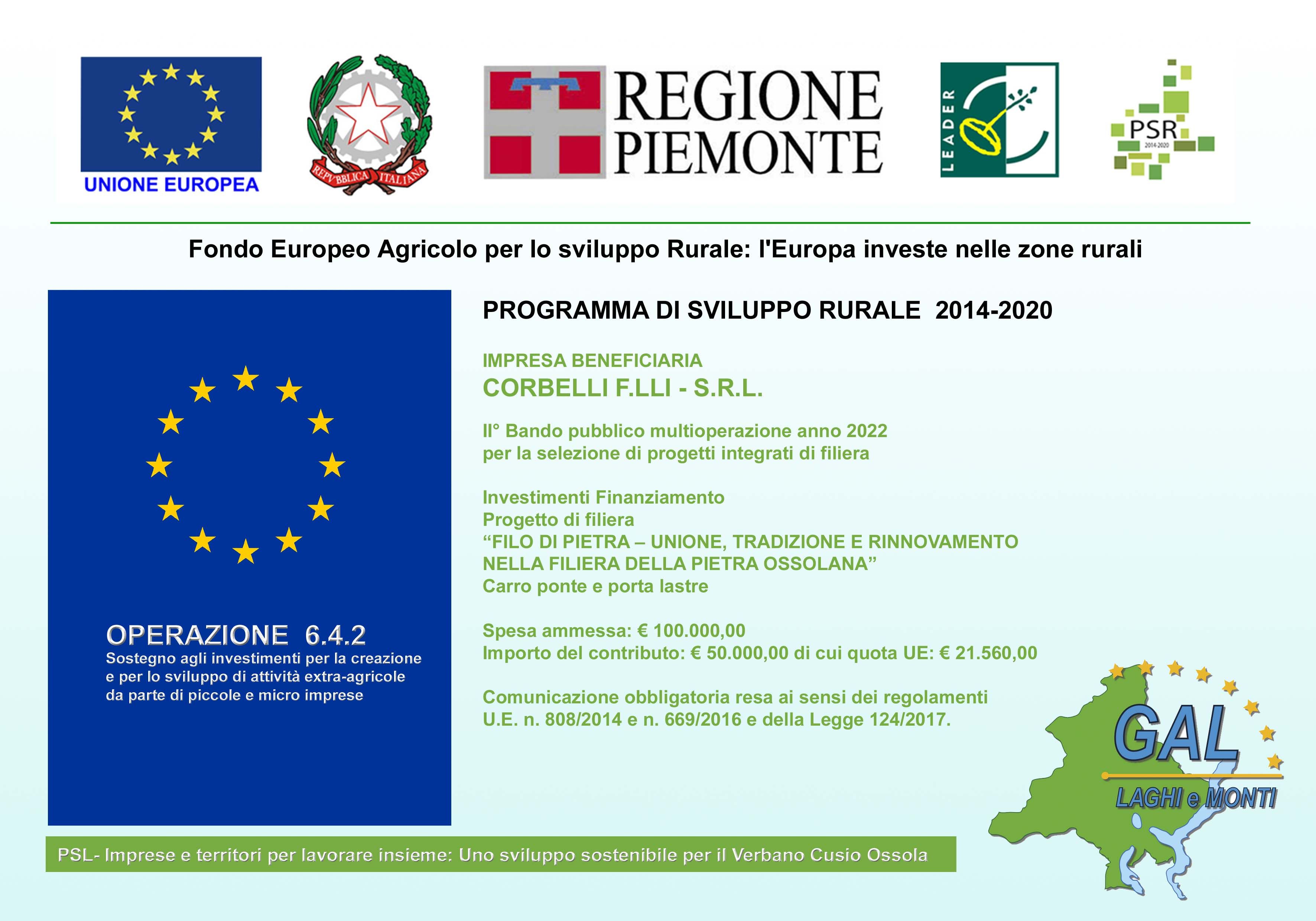 Targa operazione 6.4.2 Corbelli 